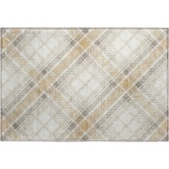 Luxury Washable Indoor/Outdoor Soft Essentials SE3 Ivory 1'8" x 2'6" Rug