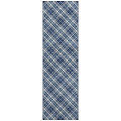 Luxury Washable Indoor/Outdoor Soft Essentials SE3 Blue 2'3" x 7'6" Runner Rug