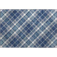Luxury Washable Indoor/Outdoor Soft Essentials SE3 Blue 1'8" x 2'6" Rug