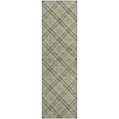 Luxury Washable Indoor/Outdoor Soft Essentials SE3 Green 2'3" x 7'6" Runner Rug