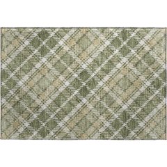 Luxury Washable Indoor/Outdoor Soft Essentials SE3 Green 1'8" x 2'6" Rug