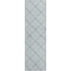 Luxury Washable Indoor/Outdoor Soft Essentials SE3 Blue 2'3" x 7'6" Runner Rug