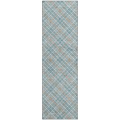 Luxury Washable Indoor/Outdoor Soft Essentials SE3 Teal 2'3" x 7'6" Runner Rug