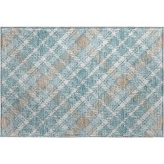 Luxury Washable Indoor/Outdoor Soft Essentials SE3 Teal 1'8" x 2'6" Rug