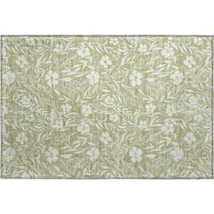 Luxury Washable Indoor/Outdoor Soft Essentials SE4 Green 1'8" x 2'6" Rug