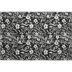 Luxury Washable Indoor/Outdoor Soft Essentials SE4 Black 1'8" x 2'6" Rug