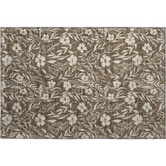 Luxury Washable Indoor/Outdoor Soft Essentials SE4 Brown 1'8" x 2'6" Rug