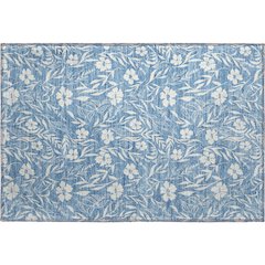 Luxury Washable Indoor/Outdoor Soft Essentials SE4 Blue 1'8" x 2'6" Rug