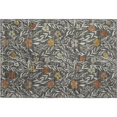 Luxury Washable Indoor/Outdoor Soft Essentials SE4 Gray 1'8" x 2'6" Rug