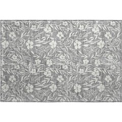 Luxury Washable Indoor/Outdoor Soft Essentials SE4 Gray 1'8" x 2'6" Rug