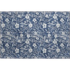 Luxury Washable Indoor/Outdoor Soft Essentials SE4 Blue 1'8" x 2'6" Rug