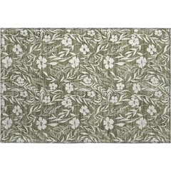 Luxury Washable Indoor/Outdoor Soft Essentials SE4 Green 1'8" x 2'6" Rug