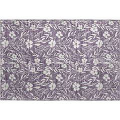 Luxury Washable Indoor/Outdoor Soft Essentials SE4 Purple 1'8" x 2'6" Rug