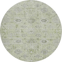 Luxury Washable Indoor/Outdoor Solace Aloe 8' x 8' Round Rug