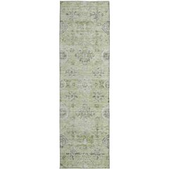Luxury Washable Indoor/Outdoor Solace Aloe 2'3" x 7'6" Runner Rug