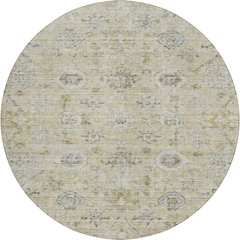 Luxury Washable Indoor/Outdoor Solace Beige 8' x 8' Round Rug