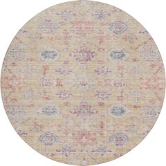 Luxury Washable Indoor/Outdoor Solace Peach 8' x 8' Round Rug