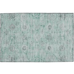 Luxury Washable Indoor/Outdoor Solace Teal 1'8" x 2'6" Rug
