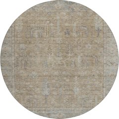 Luxury Washable Indoor/Outdoor Solace Tan 8' x 8' Round Rug