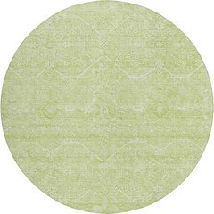 Luxury Washable Indoor/Outdoor Solace Lime 8' x 8' Round Rug
