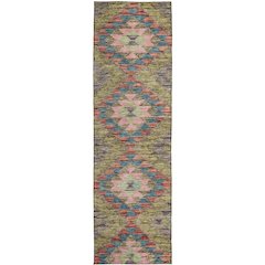 Luxury Washable Indoor/Outdoor Solace Green 2'3" x 7'6" Runner Rug