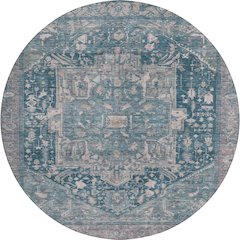 Luxury Washable Indoor/Outdoor Solace Blue 8' x 8' Round Rug