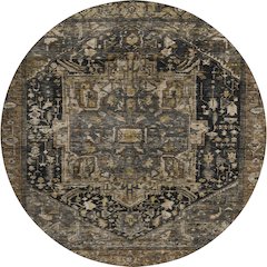 Luxury Washable Indoor/Outdoor Solace Charcoal 8' x 8' Round Rug