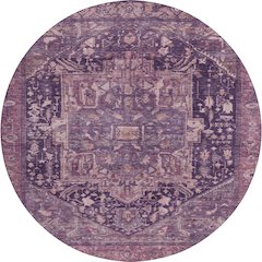 Luxury Washable Indoor/Outdoor Solace Eggplant 8' x 8' Round Rug