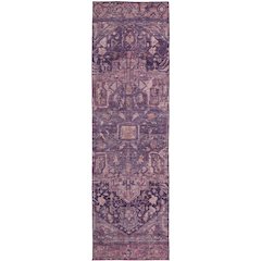 Luxury Washable Indoor/Outdoor Solace Eggplant 2'3" x 7'6" Runner Rug