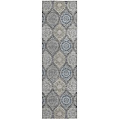 Luxury Washable Indoor/Outdoor Solace Gray 2'3" x 7'6" Runner Rug