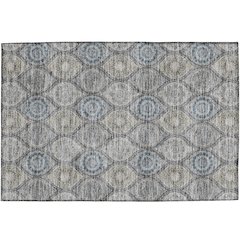 Luxury Washable Indoor/Outdoor Solace Gray 1'8" x 2'6" Rug