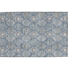 Luxury Washable Indoor/Outdoor Solace Navy 1'8" x 2'6" Rug
