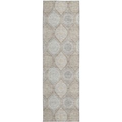 Luxury Washable Indoor/Outdoor Solace Taupe 2'3" x 7'6" Runner Rug