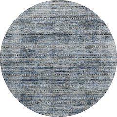 Luxury Washable Indoor/Outdoor Solace Denim 8' x 8' Round Rug