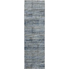 Luxury Washable Indoor/Outdoor Solace Denim 2'3" x 7'6" Runner Rug