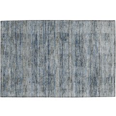 Luxury Washable Indoor/Outdoor Solace Denim 1'8" x 2'6" Rug