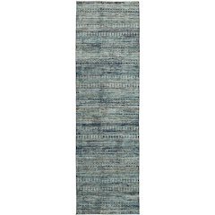 Luxury Washable Indoor/Outdoor Solace Teal 2'3" x 7'6" Runner Rug