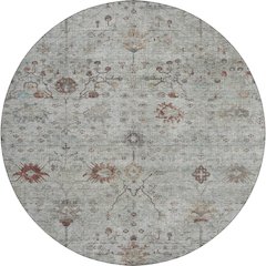 Luxury Washable Indoor/Outdoor Solace Gray 8' x 8' Round Rug