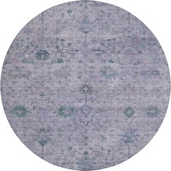 Luxury Washable Indoor/Outdoor Solace Lavender 8' x 8' Round Rug