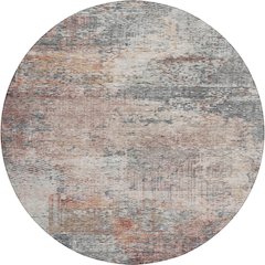 Luxury Washable Indoor/Outdoor Solace Gray 8' x 8' Round Rug