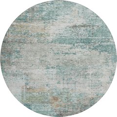Luxury Washable Indoor/Outdoor Solace Teal 8' x 8' Round Rug