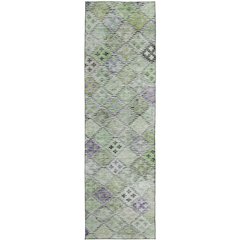 Luxury Washable Indoor/Outdoor Solace Green 2'3" x 7'6" Runner Rug