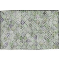 Luxury Washable Indoor/Outdoor Solace Green 1'8" x 2'6" Rug