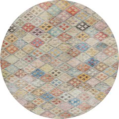 Luxury Washable Indoor/Outdoor Solace Paprika 8' x 8' Round Rug