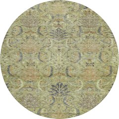 Luxury Washable Indoor/Outdoor Solace Aloe 8' x 8' Round Rug