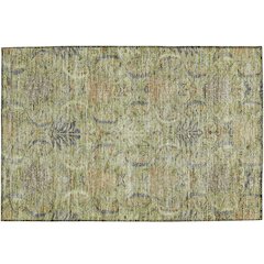 Luxury Washable Indoor/Outdoor Solace Aloe 1'8" x 2'6" Rug