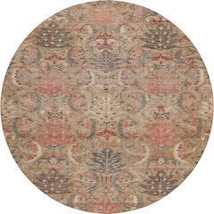 Luxury Washable Indoor/Outdoor Solace Tan 8' x 8' Round Rug