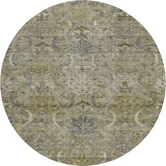 Luxury Washable Indoor/Outdoor Solace Taupe 8' x 8' Round Rug