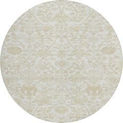 Luxury Washable Indoor/Outdoor Solace Ivory 8' x 8' Round Rug