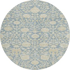 Luxury Washable Indoor/Outdoor Solace Sky 8' x 8' Round Rug